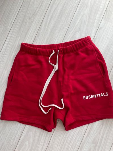 FEAR OF GOD Essentials Graphic Sweat Shorts "Red"