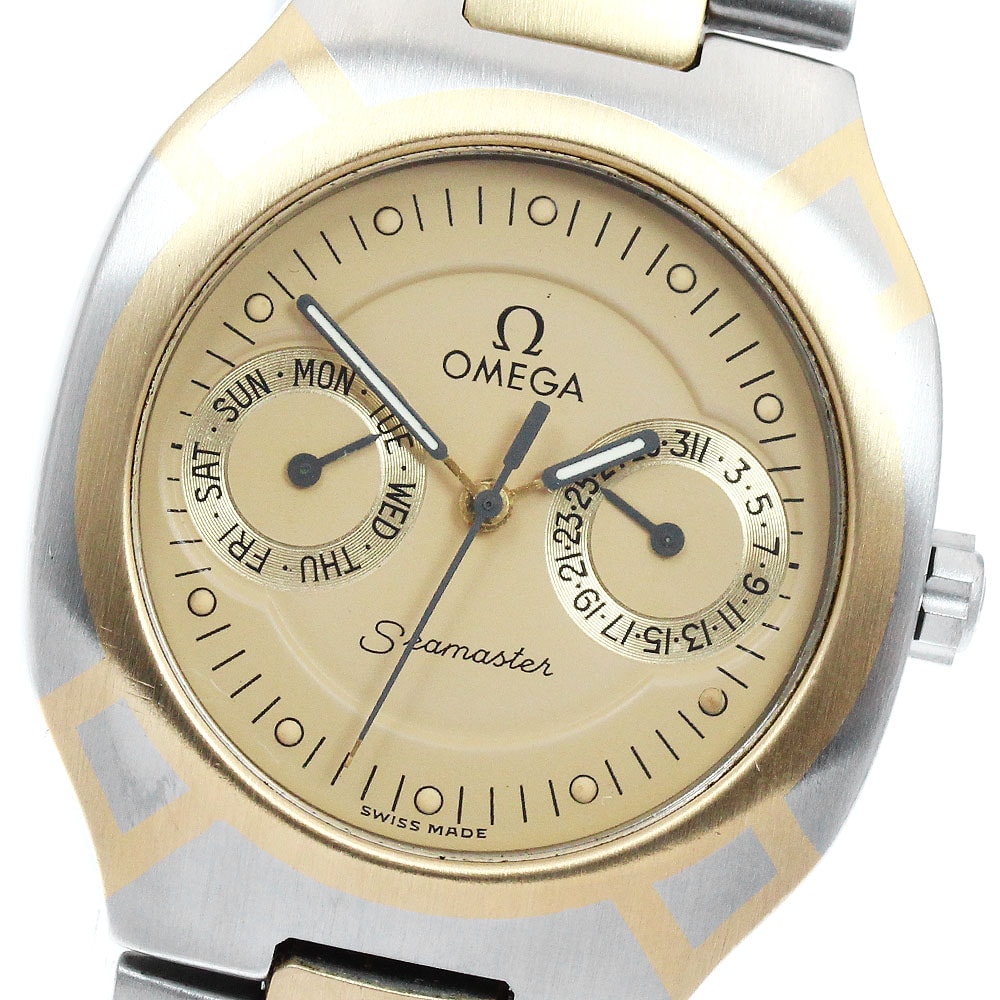 オメガ シーマスター ポラリス デイデイト クォーツ メンズ 【中古】