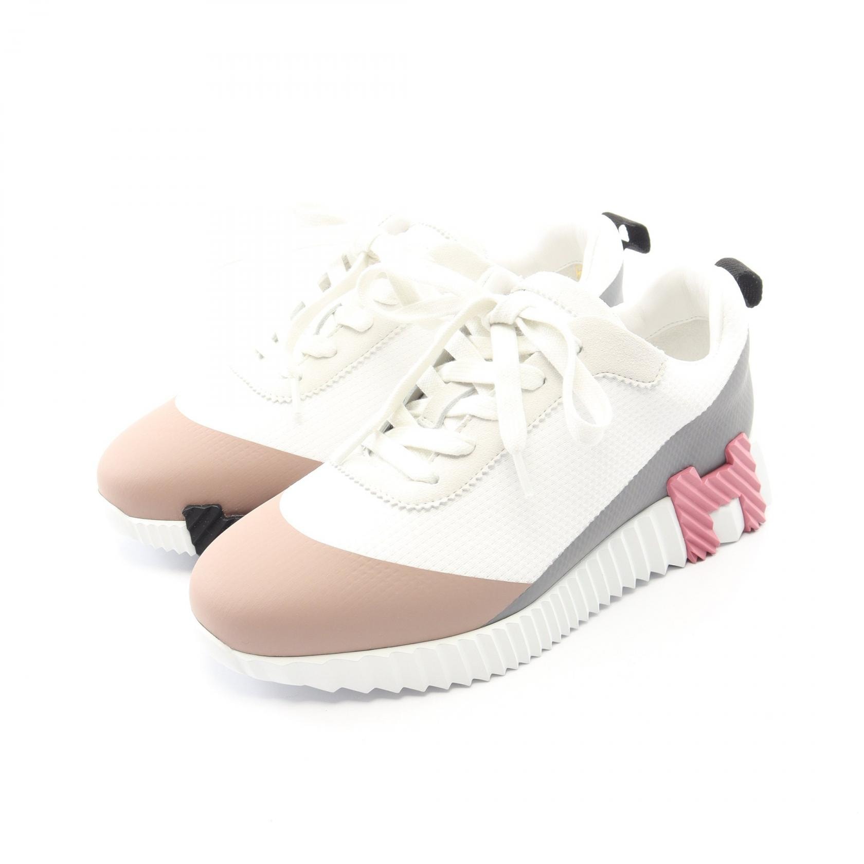 エルメス HERMES バウンシング スニーカー 靴 スウェード ファブリック ホワイト レディース ホワイト系 / マルチカラー 【中古】