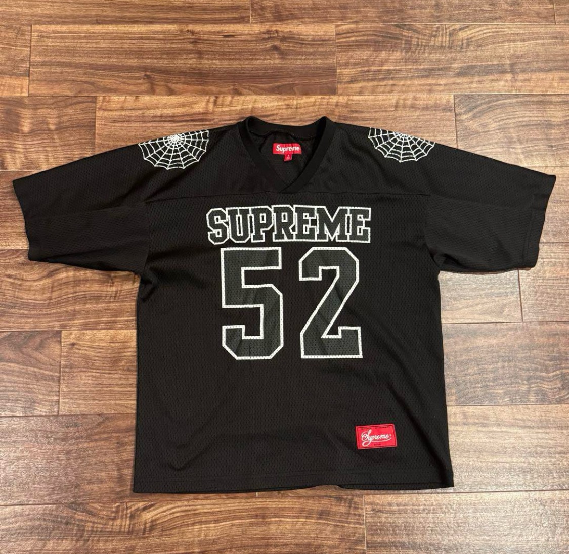 Supreme Spiderweb Football Jersey "Black"