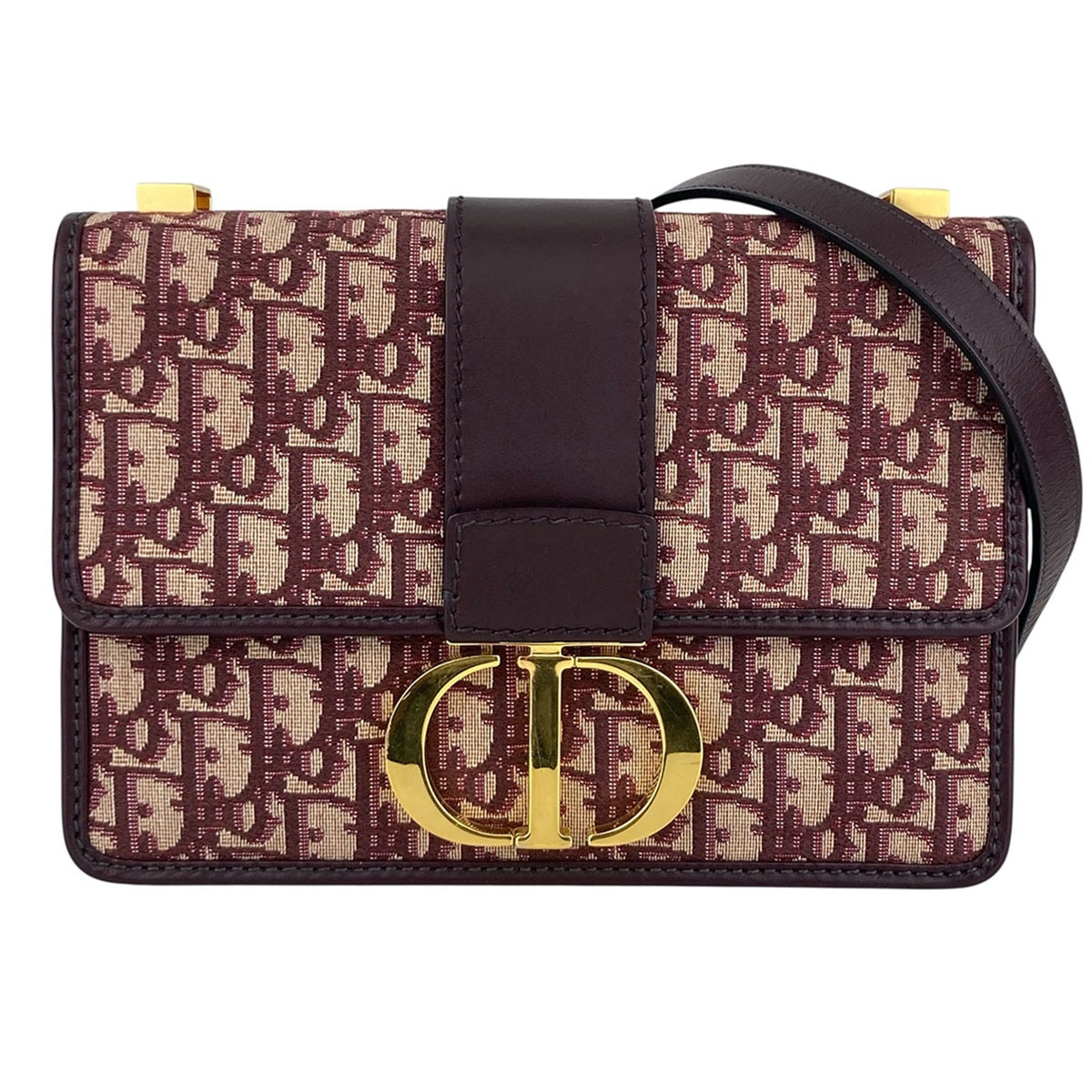 Christian Dior クリスチャンディオール 30モンテーニュ 30 Montaigne オブリーク トロッター ショルダーバッグ M9203UTZQ レッド ボルドー  レディース【中古】
