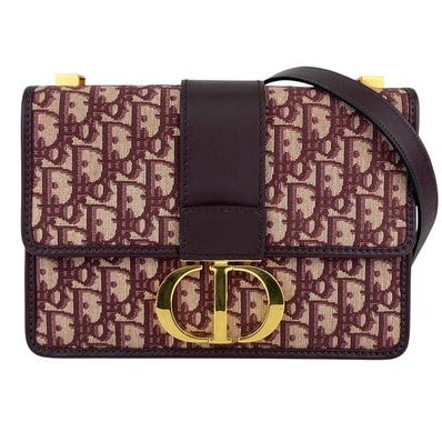 Christian Dior クリスチャンディオール 30モンテーニュ 30 Montaigne オブリーク トロッター ショルダーバッグ M9203UTZQ レッド ボルドー レディース【中古】