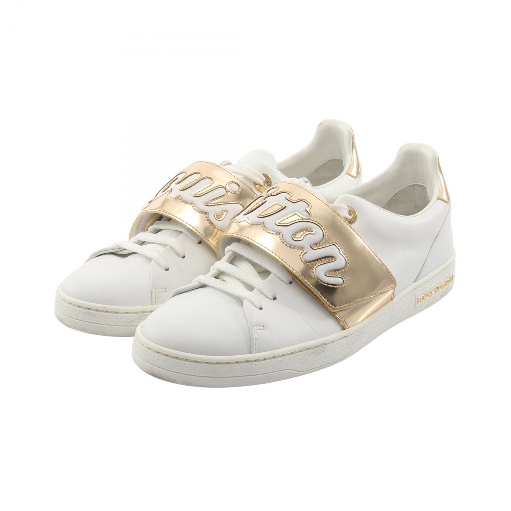 ルイ・ヴィトン LOUIS VUITTON フロントローライン スニーカー 靴 レザー レディース ホワイト系 / ゴールド系 【中古】
