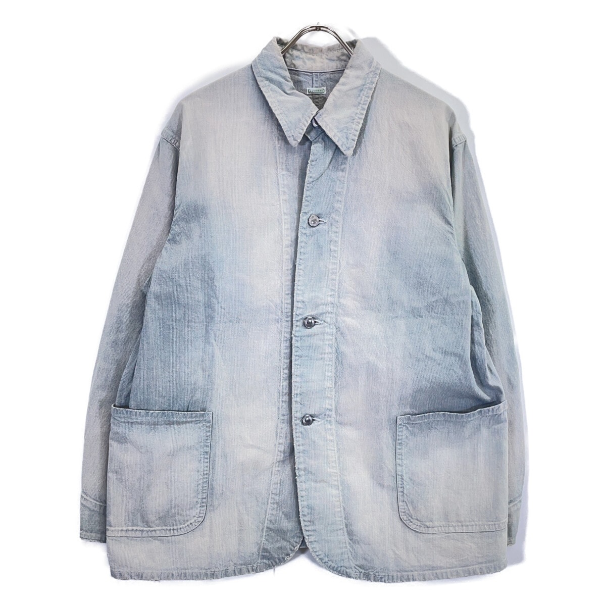 アプレッセ 25SAP-01-27H 25SS SAX/ライトインディゴ Indigo Pin Check Coverall ヴィンテージ加工デニムカバーオール 2