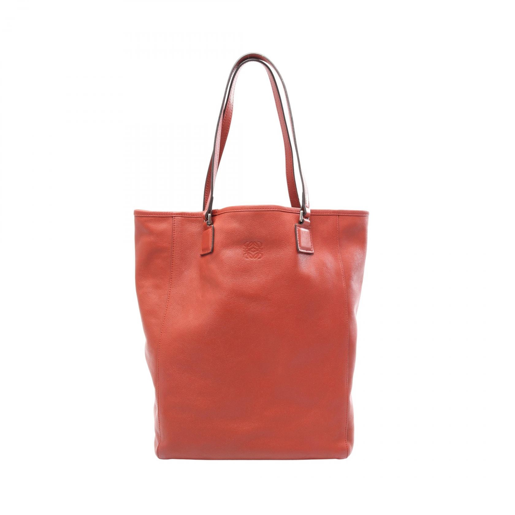 ロエベ LOEWE アナグラム トートバッグ バッグ レザー レディース ボルドー系 【中古】