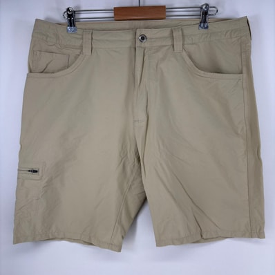 古着 パタゴニア patagonia ショートパンツ ワンポイントロゴ ストレッチ ナイロン ハーフパンツ 大きいサイズ w38 ベージュ メンズ