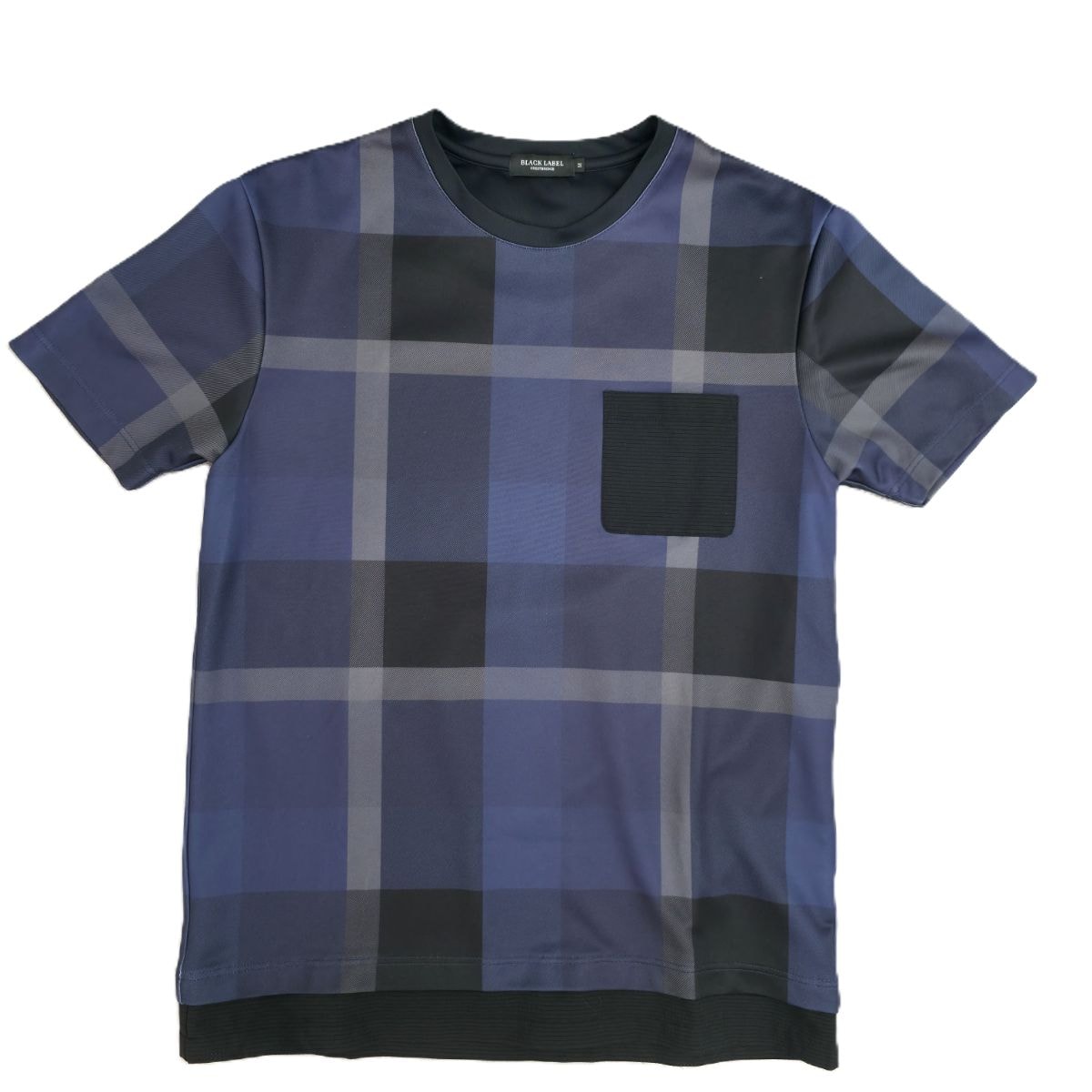 BURBERRY BLACK LABEL バーバリーブラックレーベル チェック柄 ポケット付き 半袖Ｔシャツ M ポリエステル  メンズ【中古】