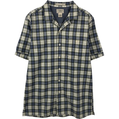 古着 90~00年代 エルエルビーン L.L.Bean SLIGHTLY FITTED チェック柄 半袖 オープンカラー コットンシャツ ボックスシャツ メンズS相当/eaa670698