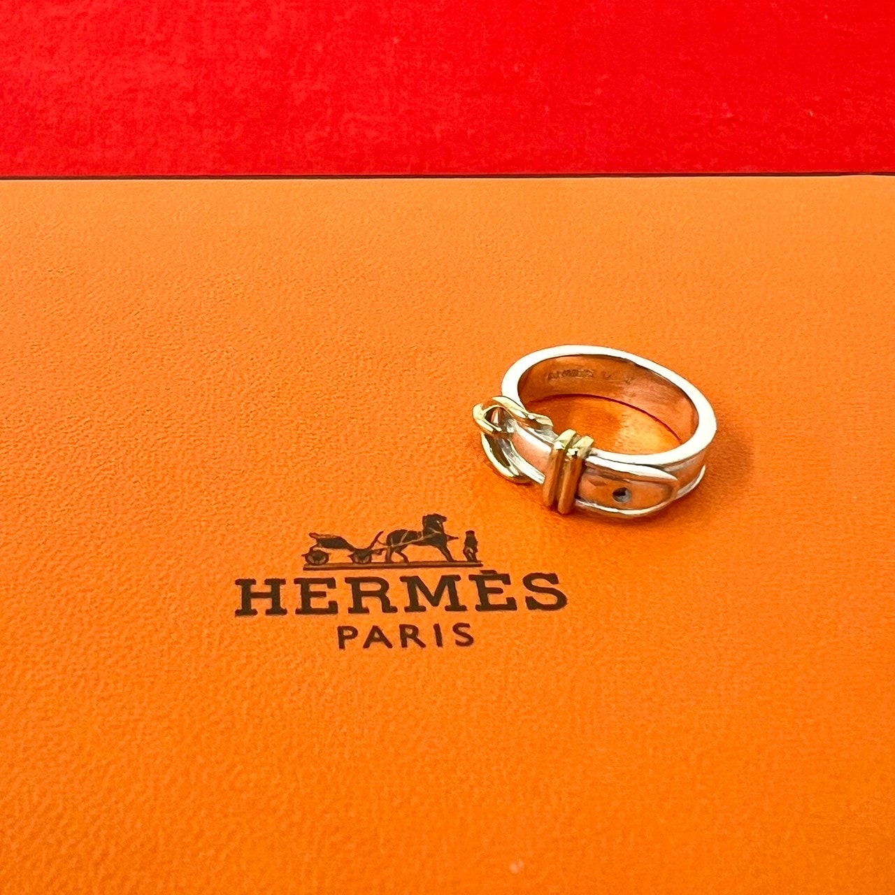 HERMES エルメス サンチュール リング シルバー925 K18イエローゴールド リング・指輪 7号 シルバー
 36042