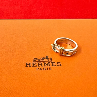 HERMES エルメス サンチュール リング シルバー925 K18イエローゴールド リング・指輪 7号 シルバー
36042