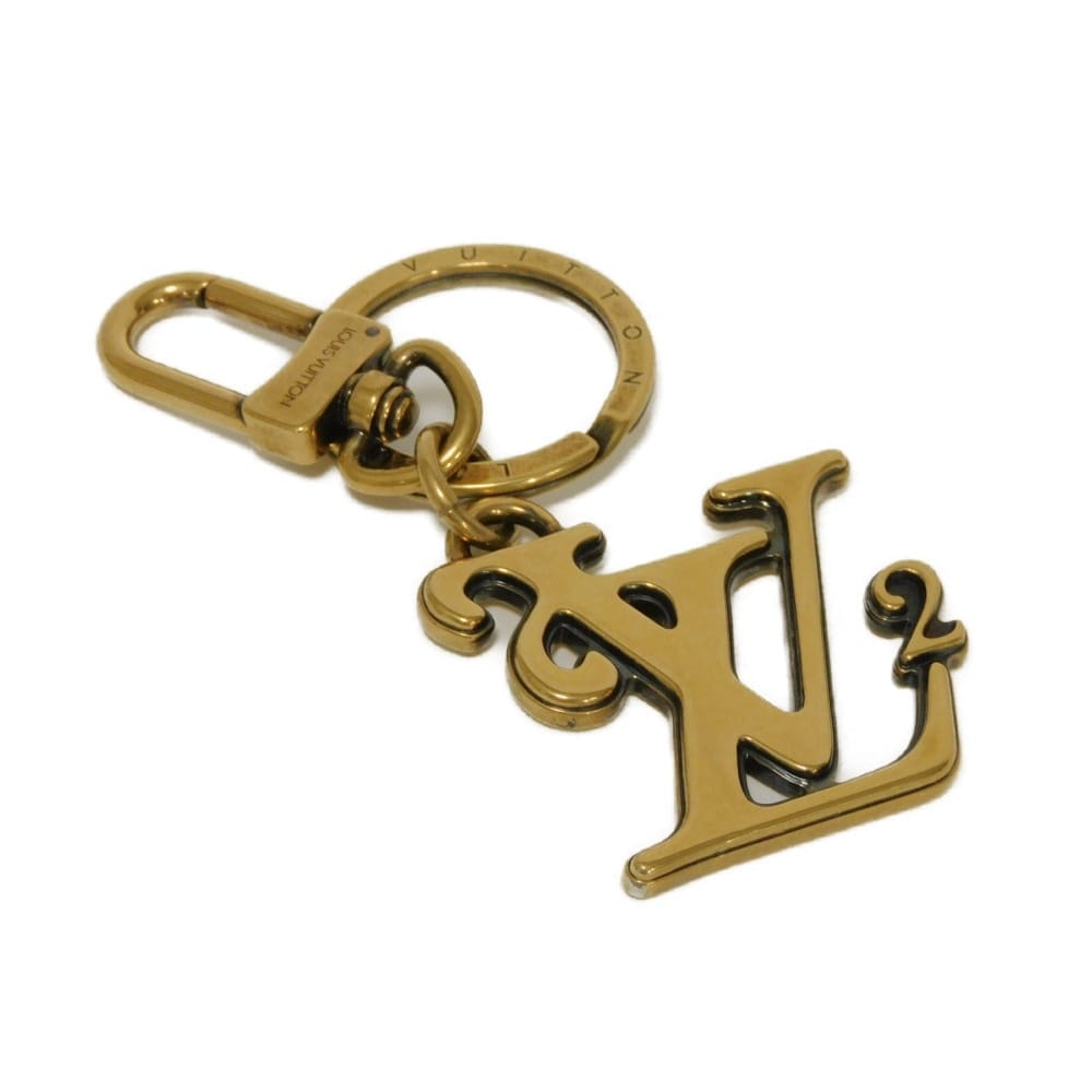 LOUIS VUITTON ルイ・ヴィトン ポルト クレ スクエアード LV ヴァージルアブロー NIGO® キーリング バッグチャーム LV2 アンティークゴールド キーホルダー MP2715