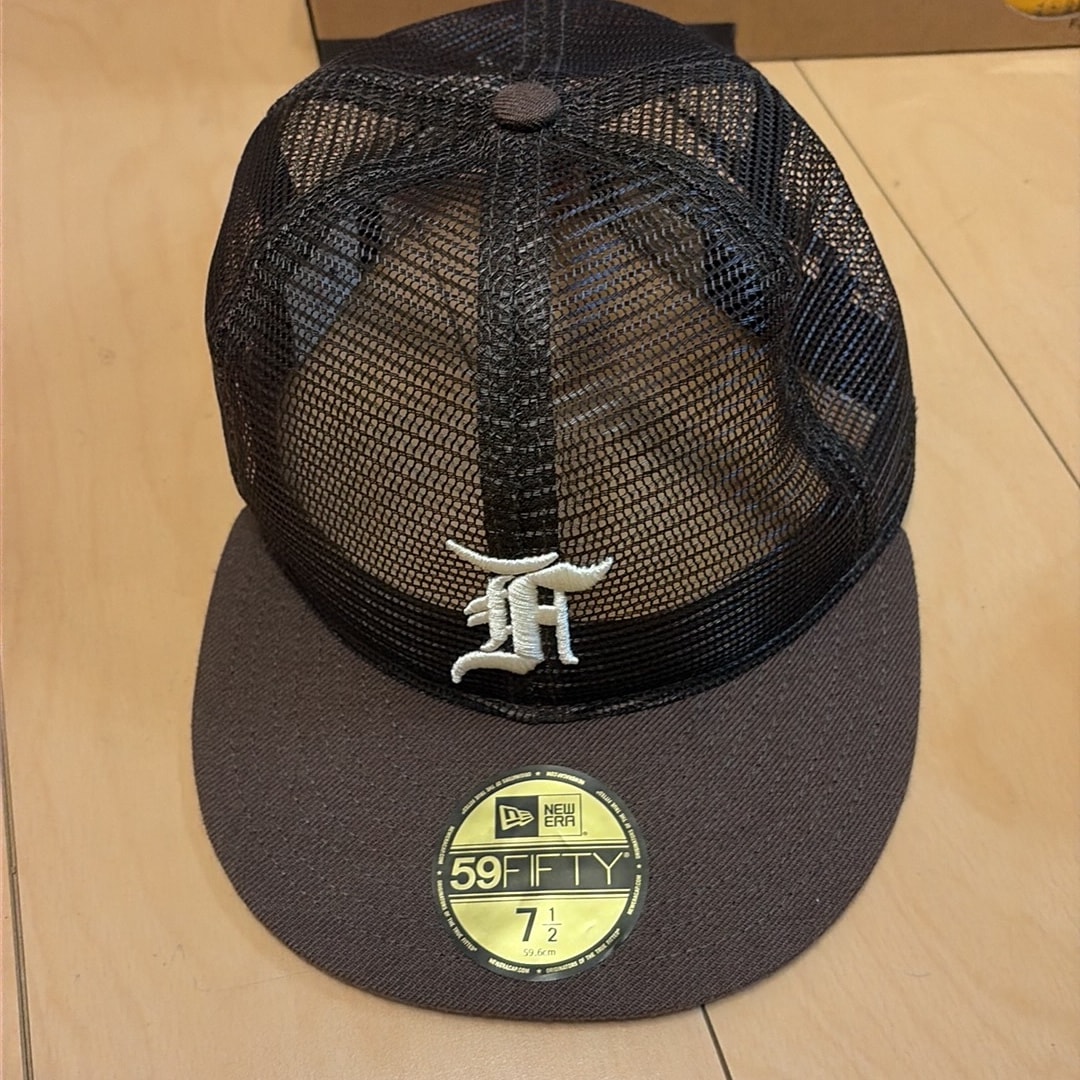 NEW ERA x FEAR OF GOD ESSENTIALS 59Fifty Tracker F Logo Walnut Green Under Visor "Walnut"