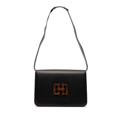 サルヴァトーレフェラガモ ロゴ 肩掛け ショルダーバッグ ブラック レザー レディース Salvatore Ferragamo 【中古】