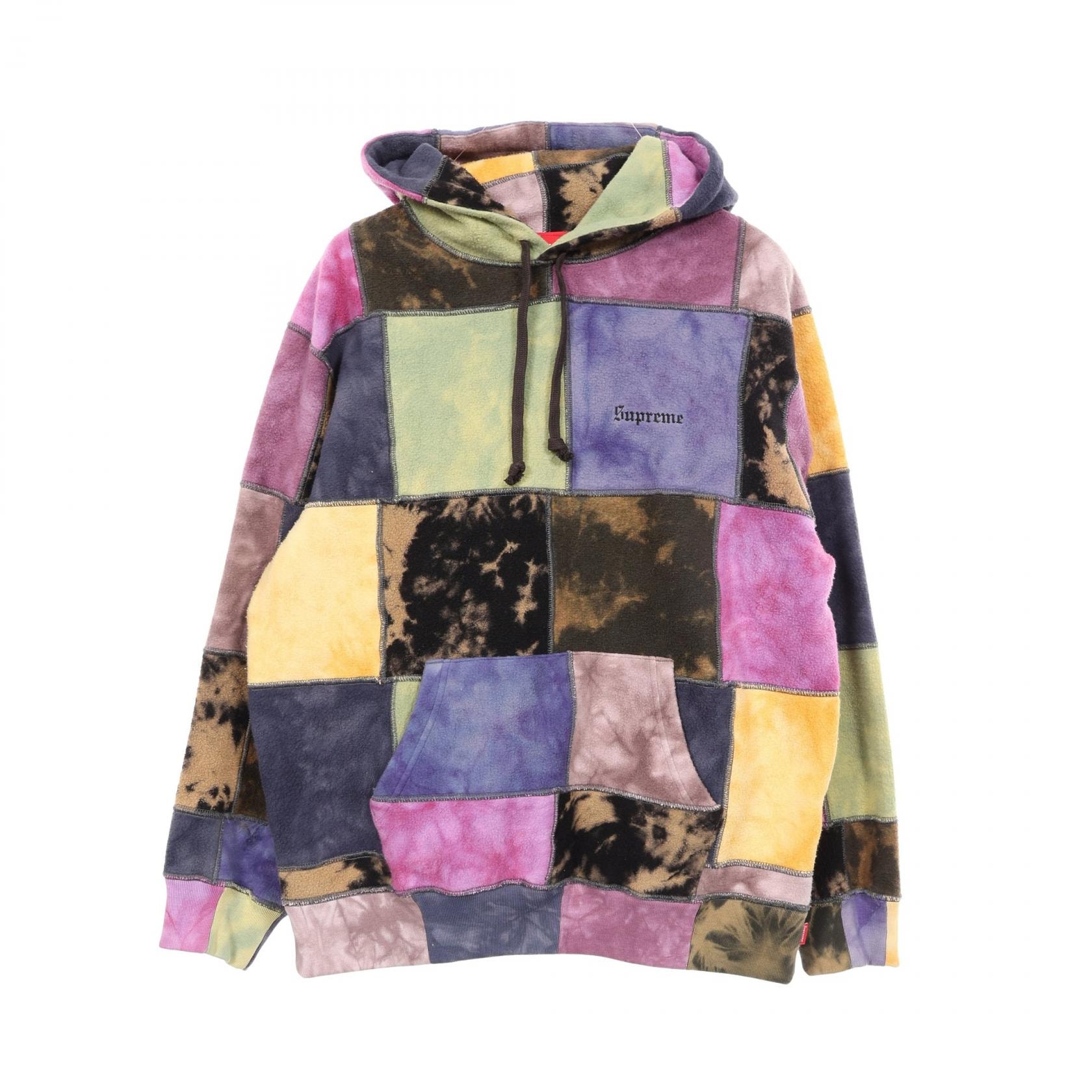 シュプリーム Supreme Patchwork Tie Dye Hooded Sweatshirt パーカー 衣料品 トップス コットン メンズ ブラック系 / マルチカラー 【中古】
