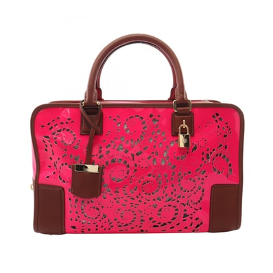 ロエベ LOEWE アマソナ36 ハンドバッグ バッグ パテントレザー レザー レディース ピンク系 / ブラウン系 【中古】