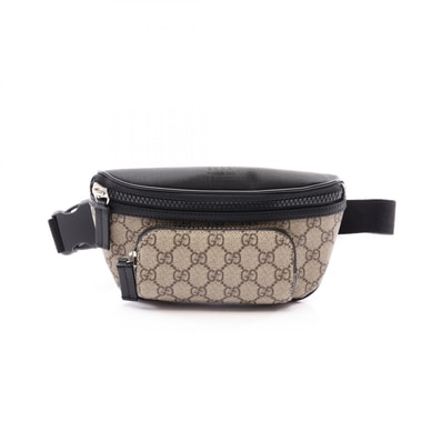 グッチ GUCCI GGスプリーム ベルトバッグ ウエストバッグ ボディバッグ バッグ PVCコーティングキャンバス レザー メンズ ベージュ系 / ブラック系 779877 【中古】