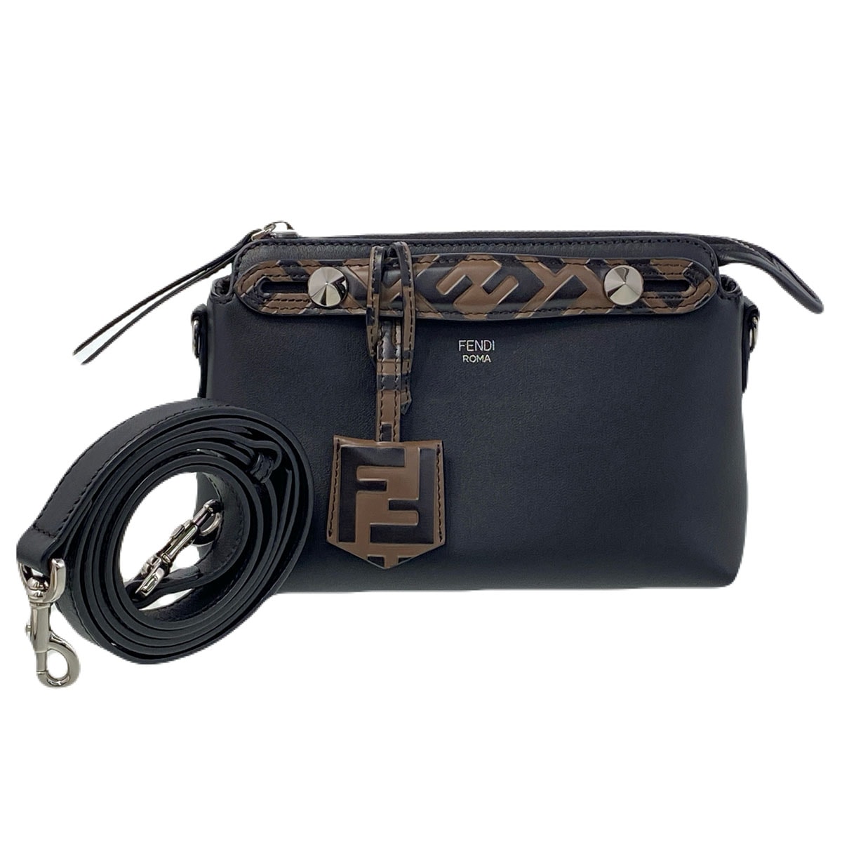 FENDI フェンディ バイザウェイ スモール ショルダーバッグ 8BL145 レザー ブラック レディース【中古】