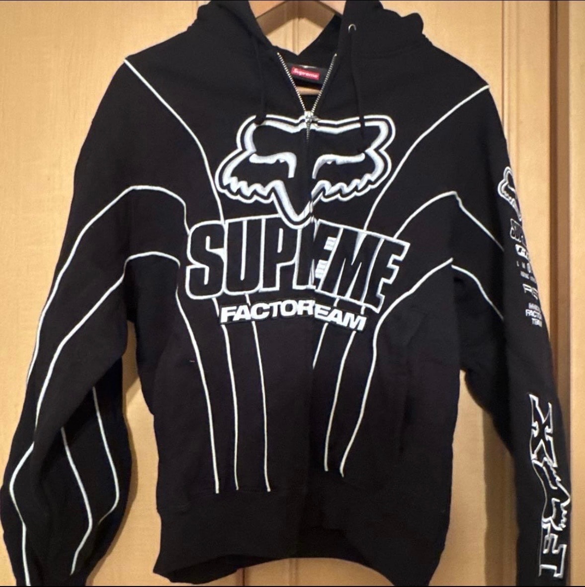 Supreme x Fox Racing Zip Up Hooded Sweatshirt "Black"