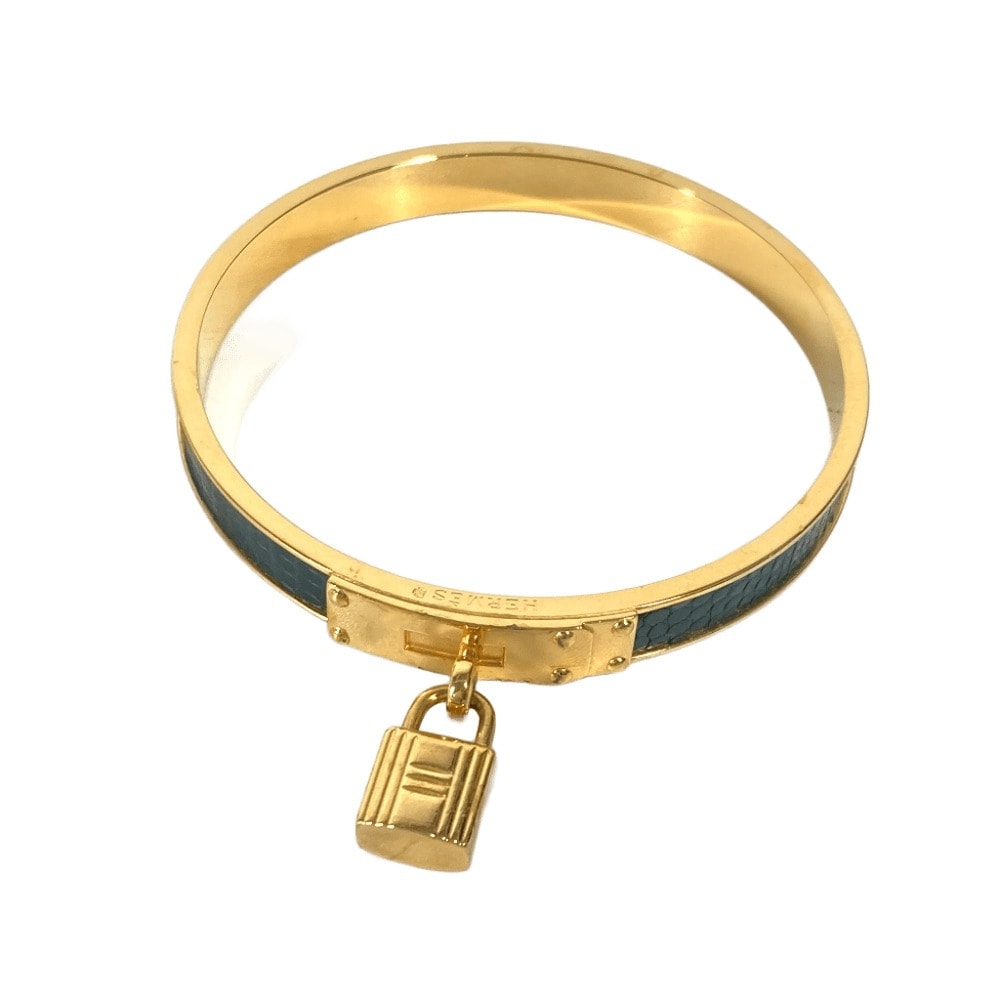 エルメス HERMES ケリー ブレス ブレスレット アクセサリー バングル パイソン グリーン
