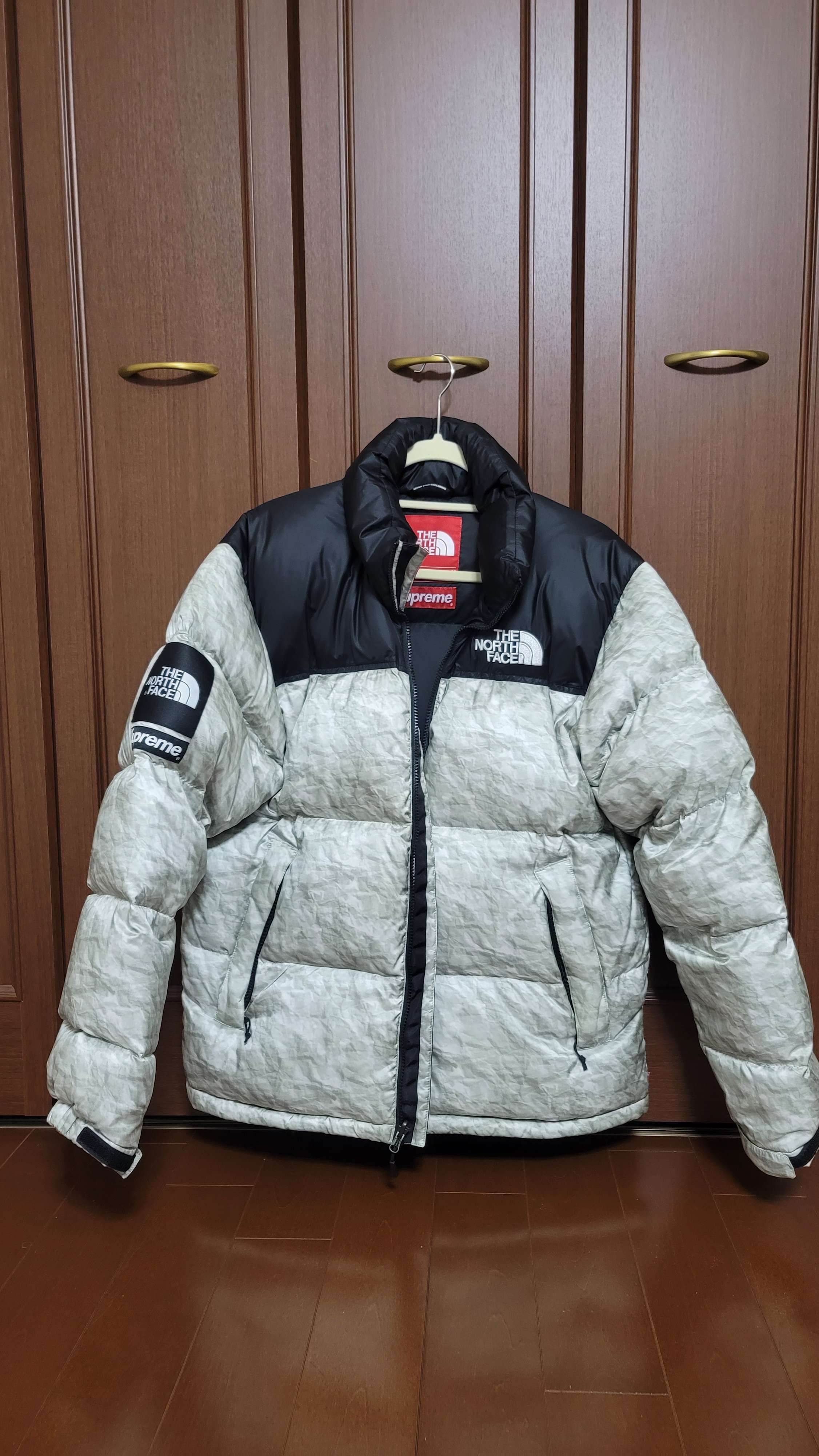 Supreme x The North Face Nuptse Jacket "White Paper Print"