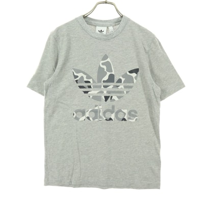 美品 adidas アディダス 半袖 カモトレフォイル Tシャツ xs グレー系