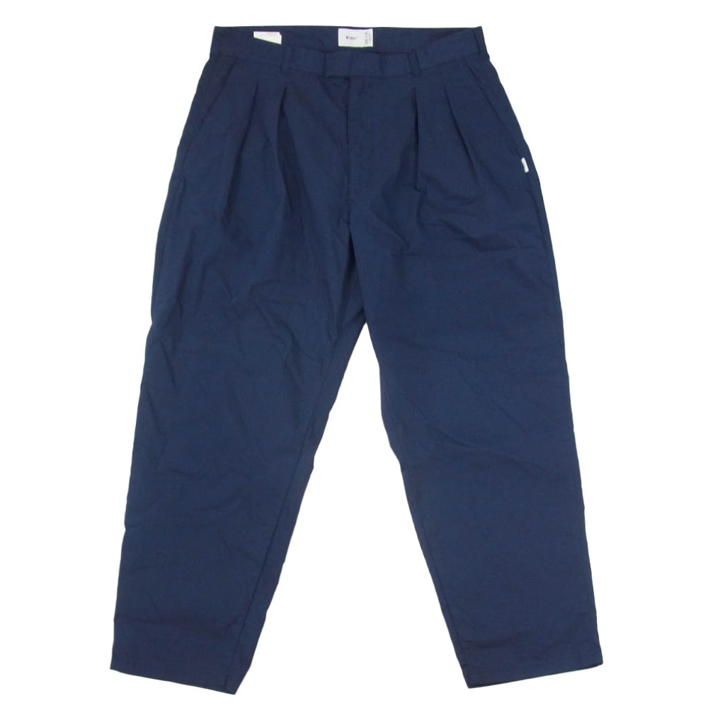 WTAPS ダブルタップス パンツ 24SS 241TQDT-PTM03 LEZ HUNTS TROUSERS CTPL WEATHER COOLMAX ウェザー クールマックス タックパンツ ネイビー系 X03【中古】