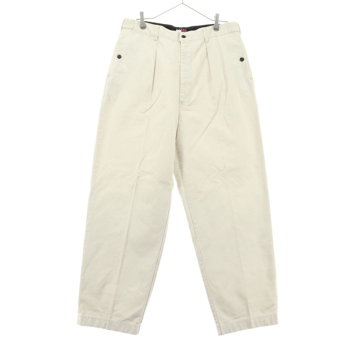 美品 TOMMY HILFIGER トミーヒルフィガー 90s オールド ワイドパンツ W34 ホワイト