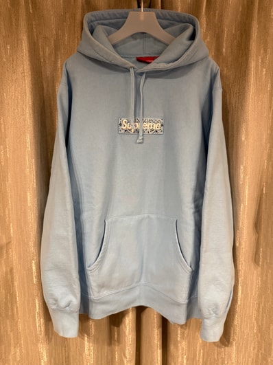 Supreme Bandana Box Logo Hooded Sweatshirt "Blue"