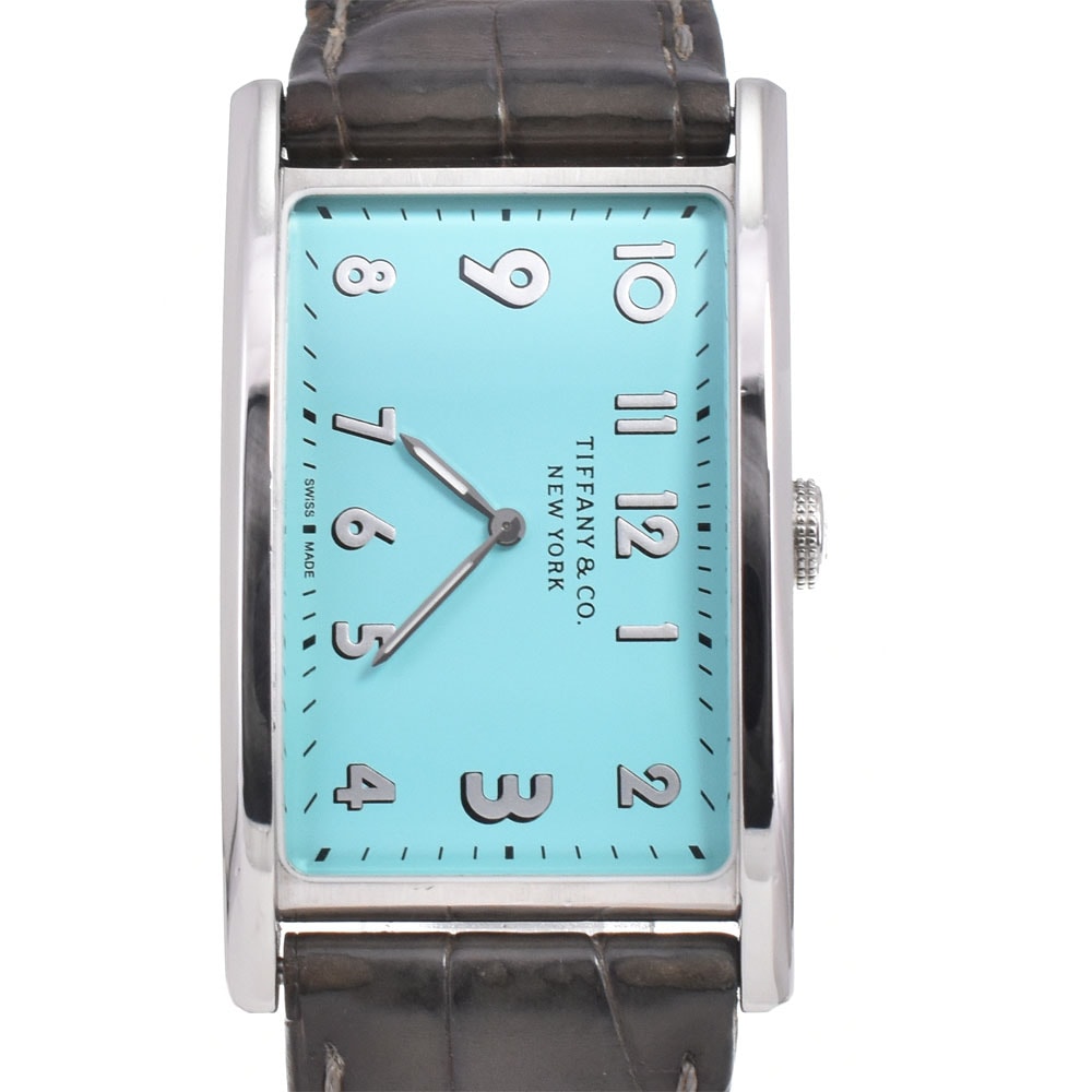 ベルト訳あり ティファニー TIFFANY&Co. 36092262 イーストウエスト SS レザー クォーツ レディース 箱・保証書付き N#145705