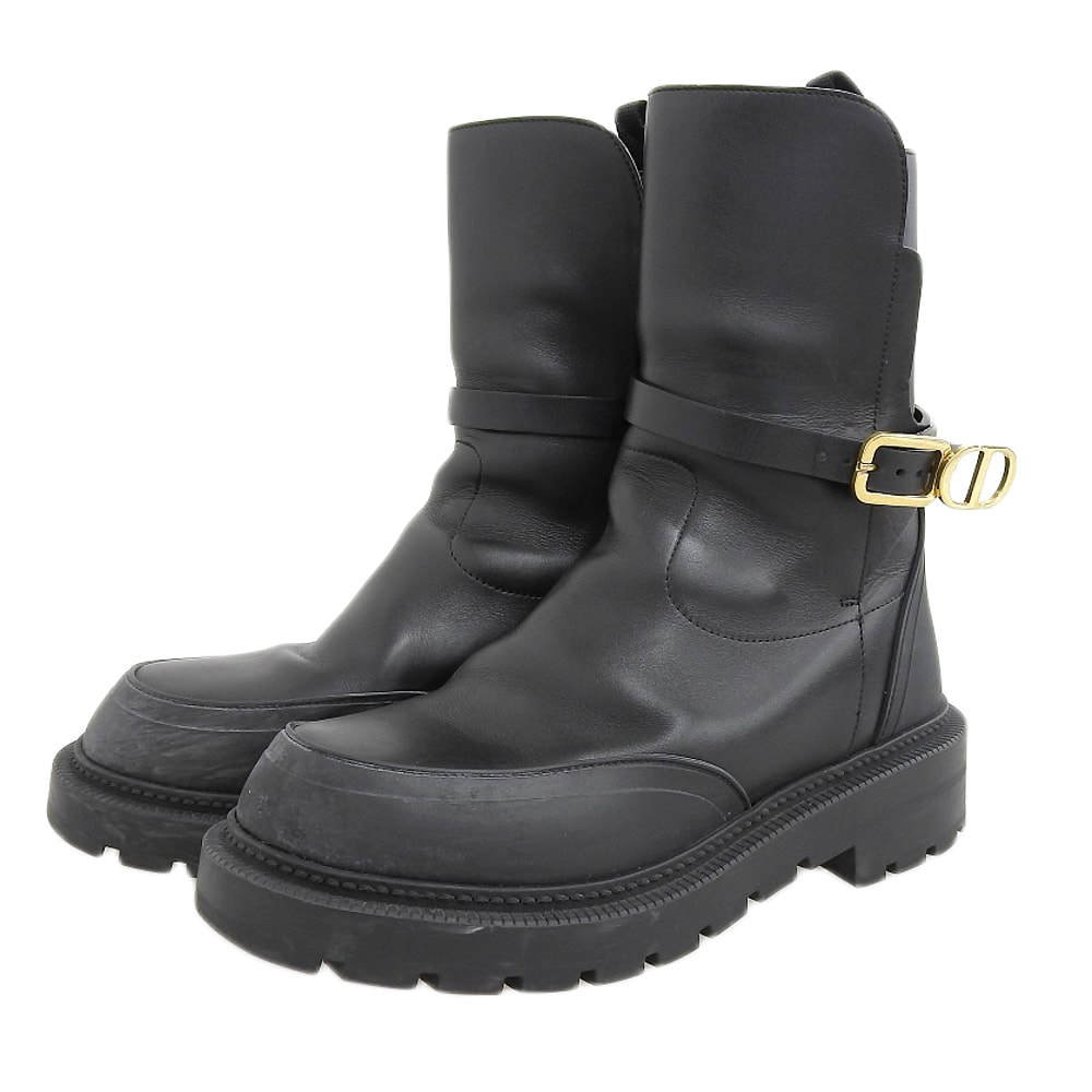 クリスチャンディオール EMPREINTE BOOT シューズ レディース 黒 ブラック 36 1/2 SI 0822 36 1/2