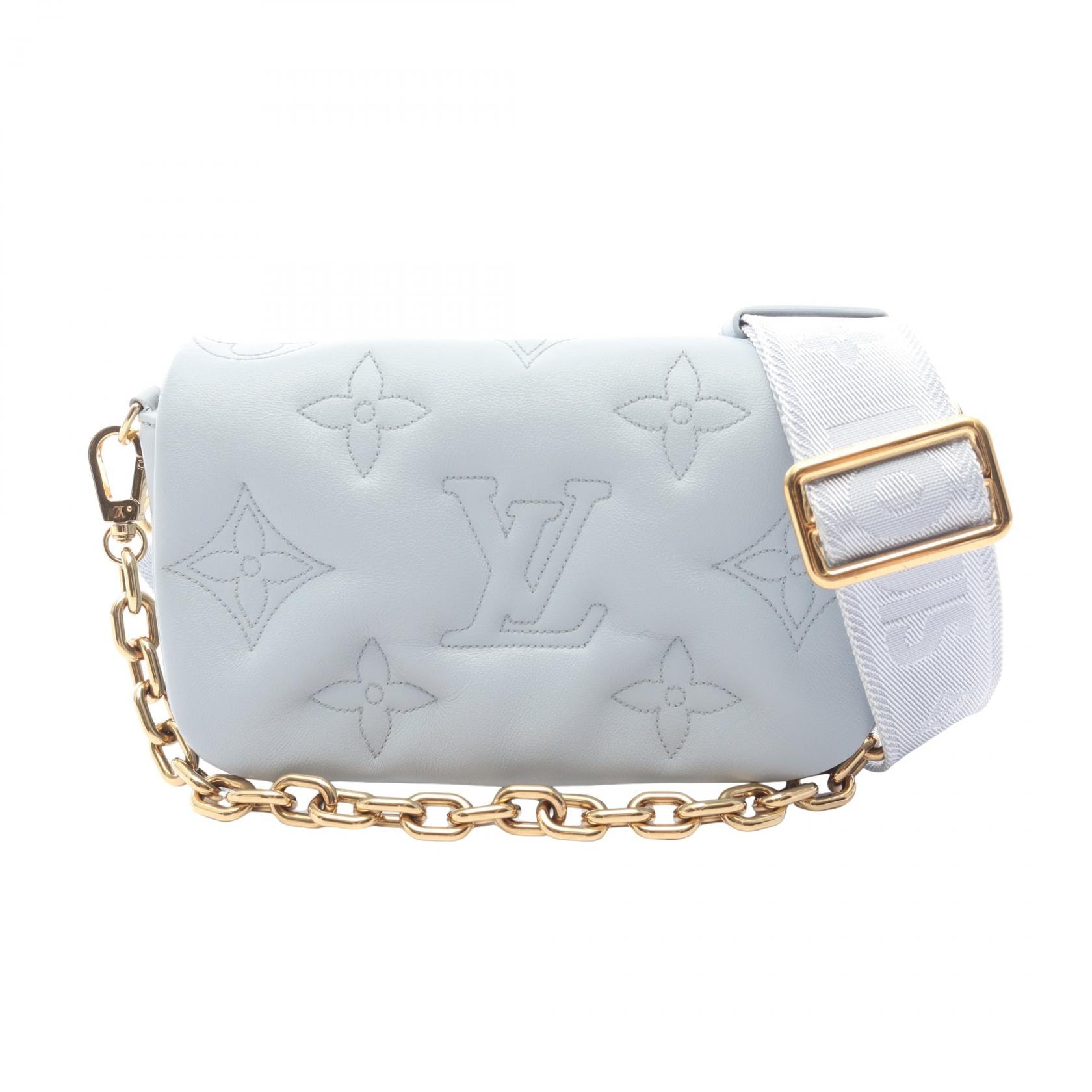 ルイ・ヴィトン LOUIS VUITTON ウォレット オン ストラップ ショルダーバッグ バッグ レザー バブルグラム ブルーグラシエール レディース ブルー系 M81399 【中古】