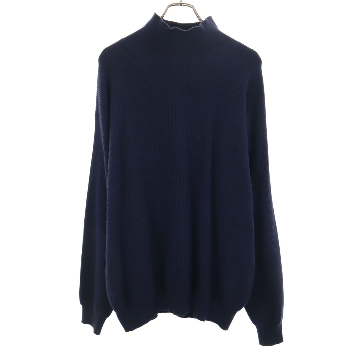BEAMS HEART ビームスハート 長袖 モックネック リブ ニット L ネイビー セーター