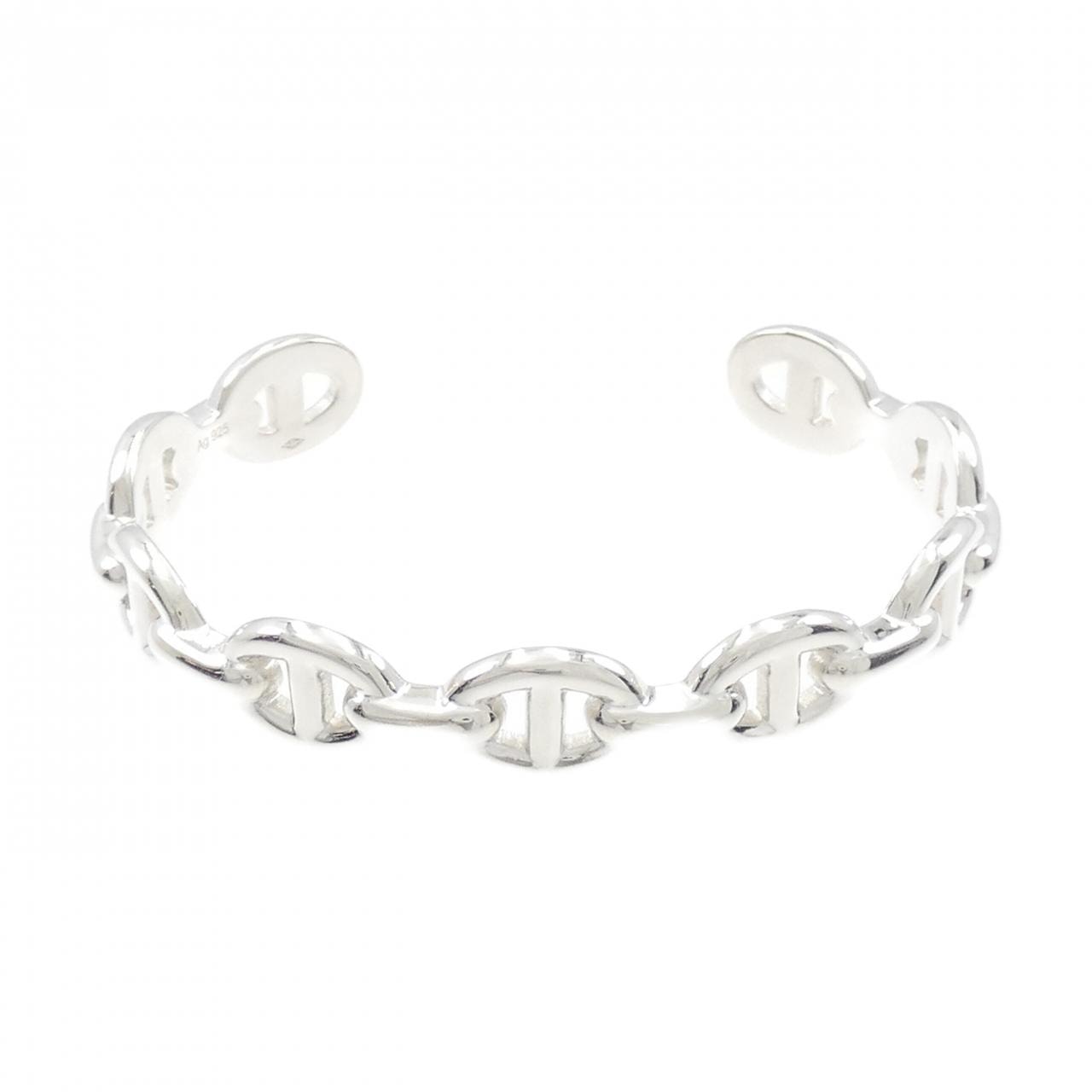 Hermes Chaine D'ancre Enchainee Bracelet Bangle "Silver"