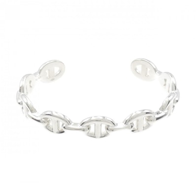 Hermes Chaine D'ancre Enchainee Bracelet Bangle "Silver"