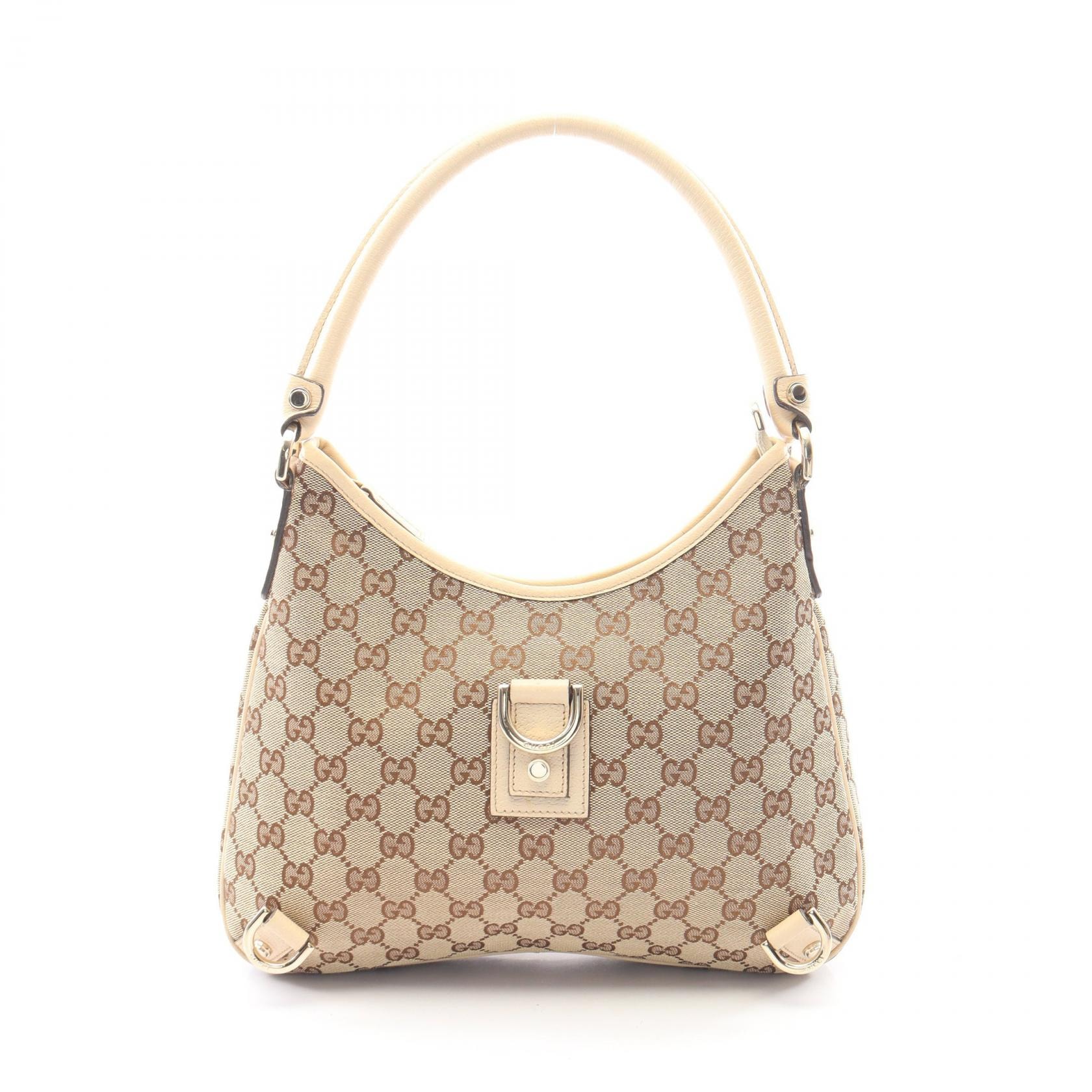 グッチ GUCCI アビー GGキャンバス ショルダーバッグ バッグ キャンバス レザー レディース ベージュ系 / アイボリー系 130738 【中古】