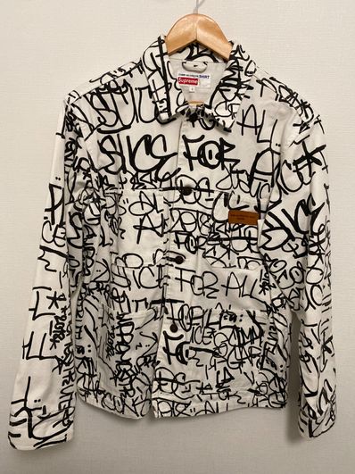 Supreme / Comme des Garçons SHIRT® Painted Canvas Chore Coat "White"