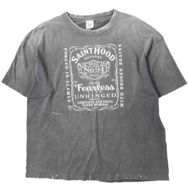 SAINT MICHAEL x NEIGHBORHOOD セントマイケル ネイバーフッド 25SS 別注 STHD. SS TEE FEARLESS グラフィックTシャツ SM-HR8-0000-C70 XXL BLACK 半袖 SAINT Mxxxxxx