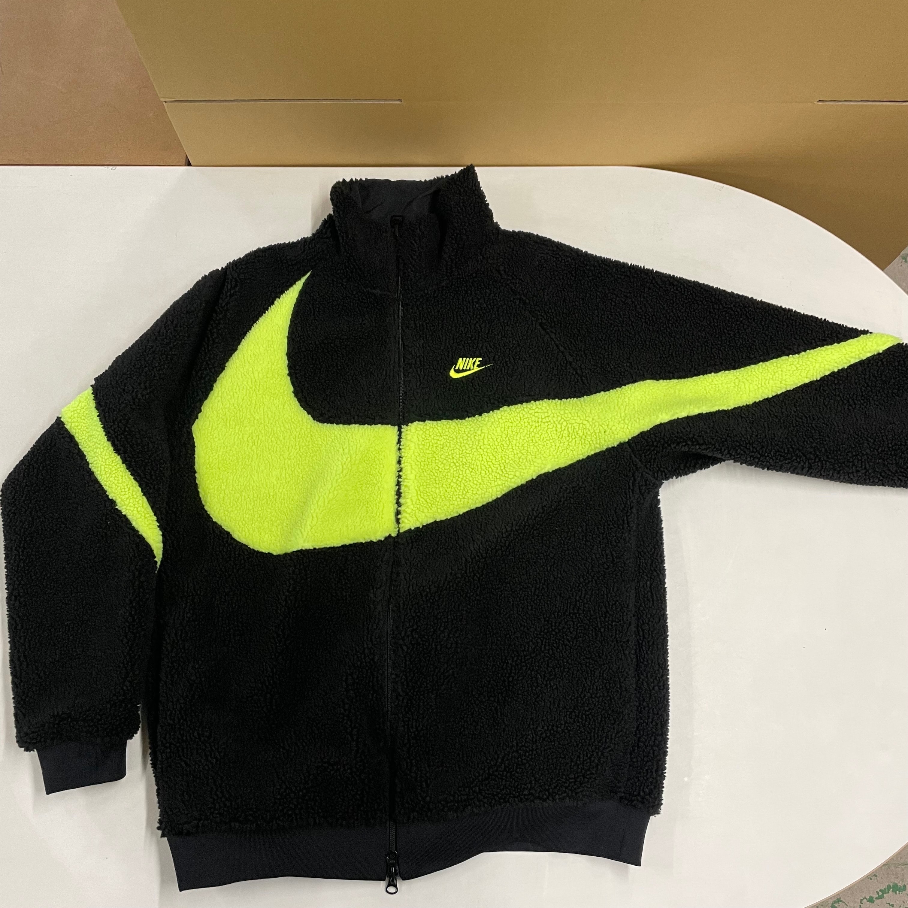 Nike Big Swoosh Reversible Boa Jacket"Black Neon"