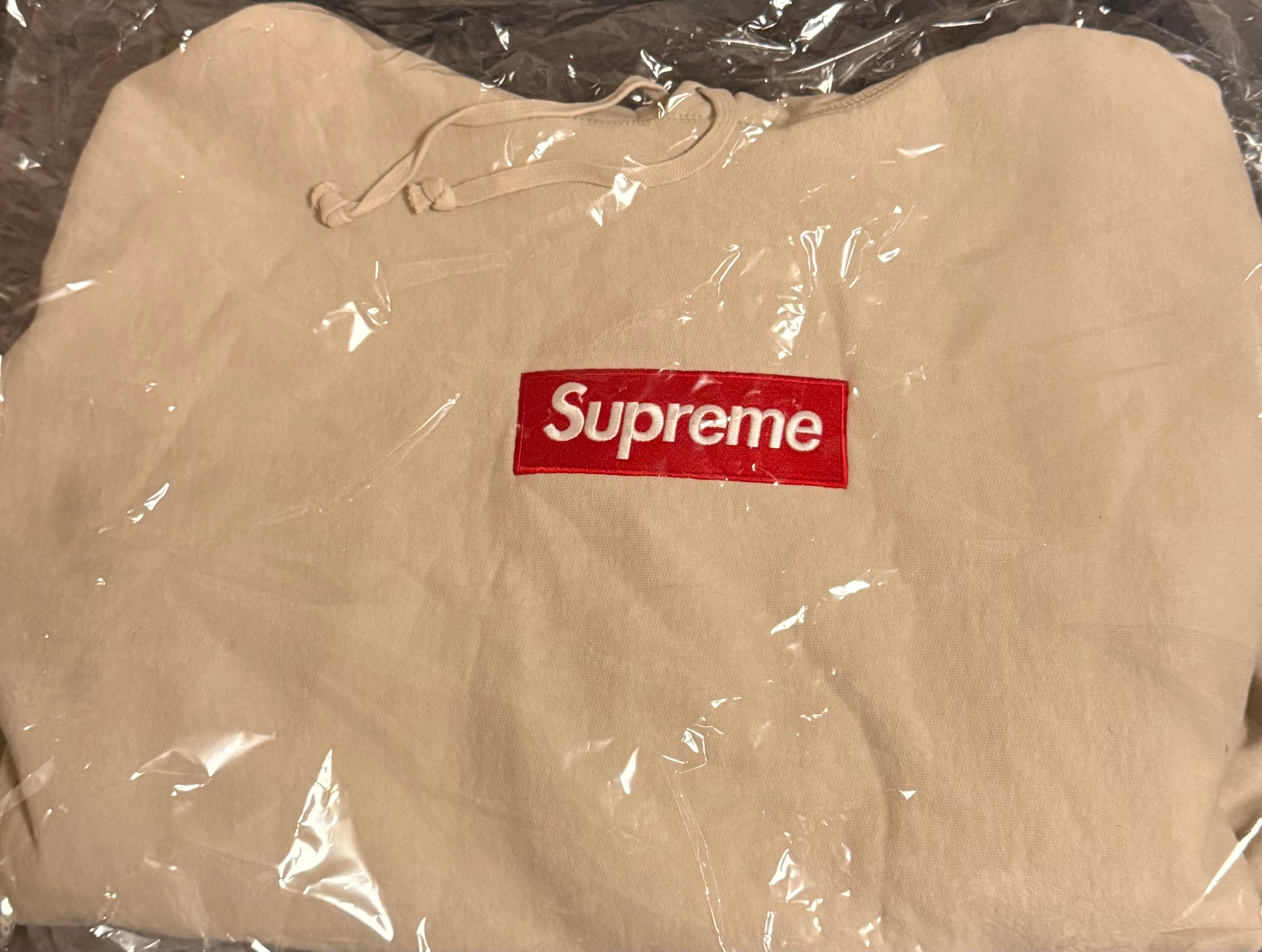 Supreme Box Logo Hooded Sweatshirt "Stone" (24FW)