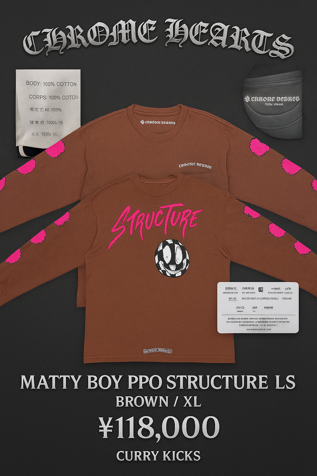 Chrome Hearts Matty Boy Structure Crewneck Sweatshirt "Brown"