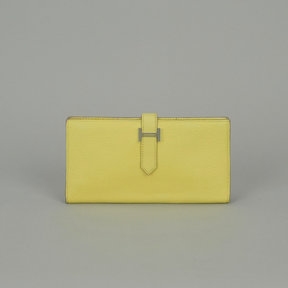 エルメス HERMES ベアンスフレ ベアン スフレ 財布 長財布 ロングウォレット シェーブル リモンチェッロ Limoncello イエロー Yellow 黄色 シルバー金具 シェブルミゾル