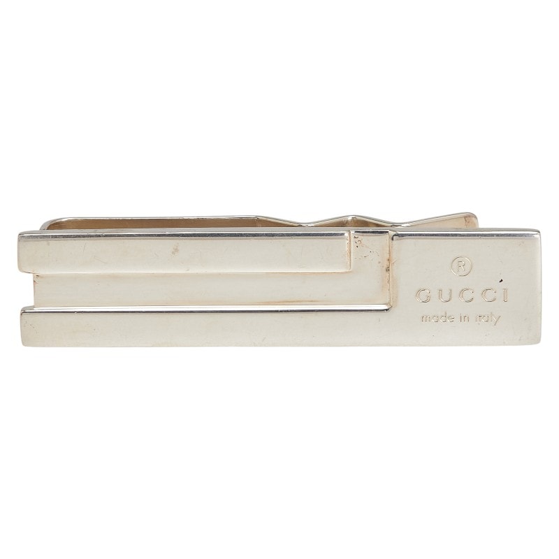 グッチ ロゴ マネークリップ シルバー SV925 シルバー レディース GUCCI 【中古】