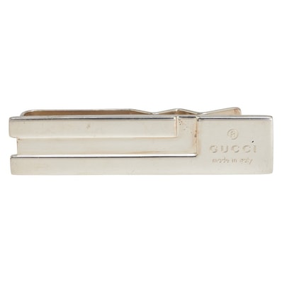 グッチ ロゴ マネークリップ シルバー SV925 シルバー レディース GUCCI 【中古】