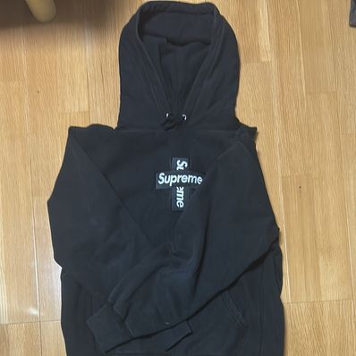 Supreme Cross Box Logo Hooded Sweatshirt "Black"