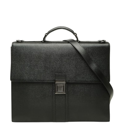バーバリー ビジネスバッグ ブリーフケース ショルダーバッグ 2WAY ブラック レザー メンズ BURBERRY 【中古】