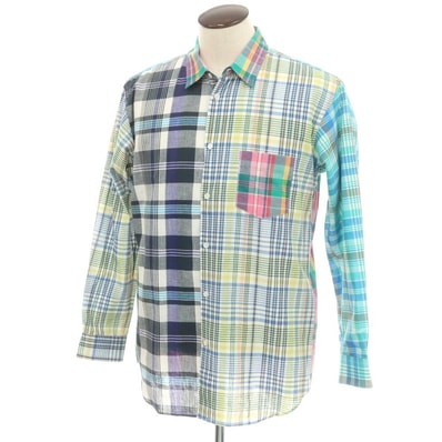 【中古】コムデギャルソンシャツ COMME des GARCONS SHIRT 2025年春夏 コットン チェック レギュラーカラー カジュアルシャツ マルチカラー【サイズL】【メンズ】