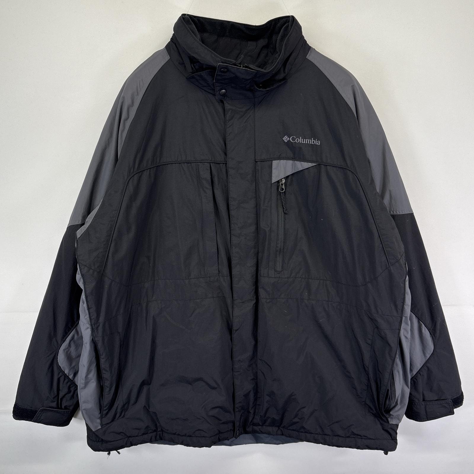 古着 コロンビア Columbia ナイロンジャケット ワンポイントロゴ 中綿 アウトドア 大きいサイズ 14041  ブラック メンズ