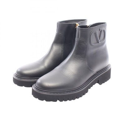 ヴァレンティノ・ガラヴァーニ Valentino Garavani Vロゴ ショート ブーツ 靴 レザー レディース ブラック系 2W5S01S0 【中古】