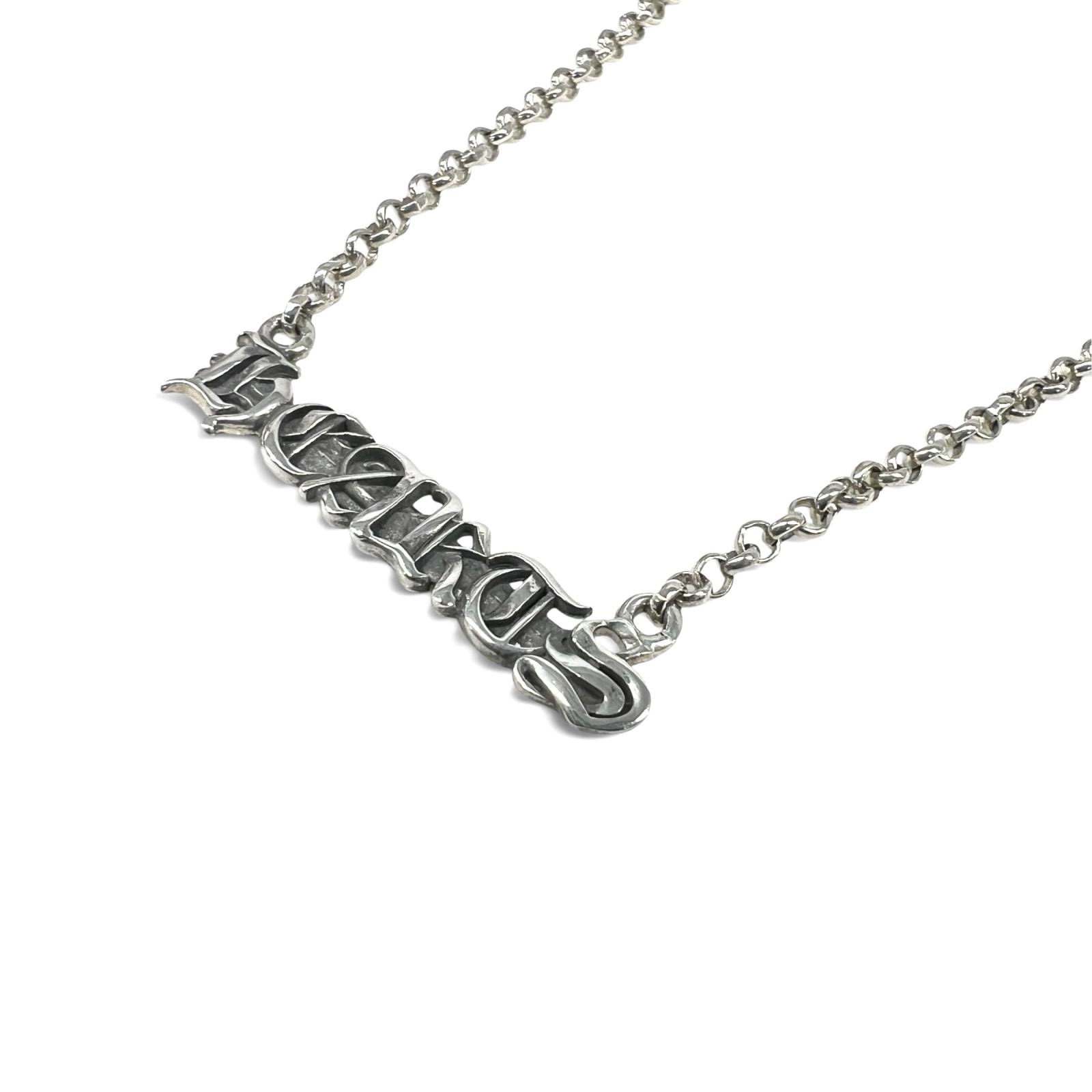 CHROME HEARTS 極美品 クロムハーツ NKLC CHAIN CHROME STD ROLL CHAIN ネックレス インボイス・袋付属 ロゴ クロス クロム アクセ Aランク 中古 鑑定済 クロムアクセ
