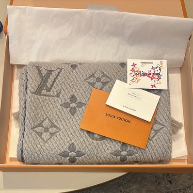 Louis Vuitton Logomania Scarf Monogram "Pearl Grey"